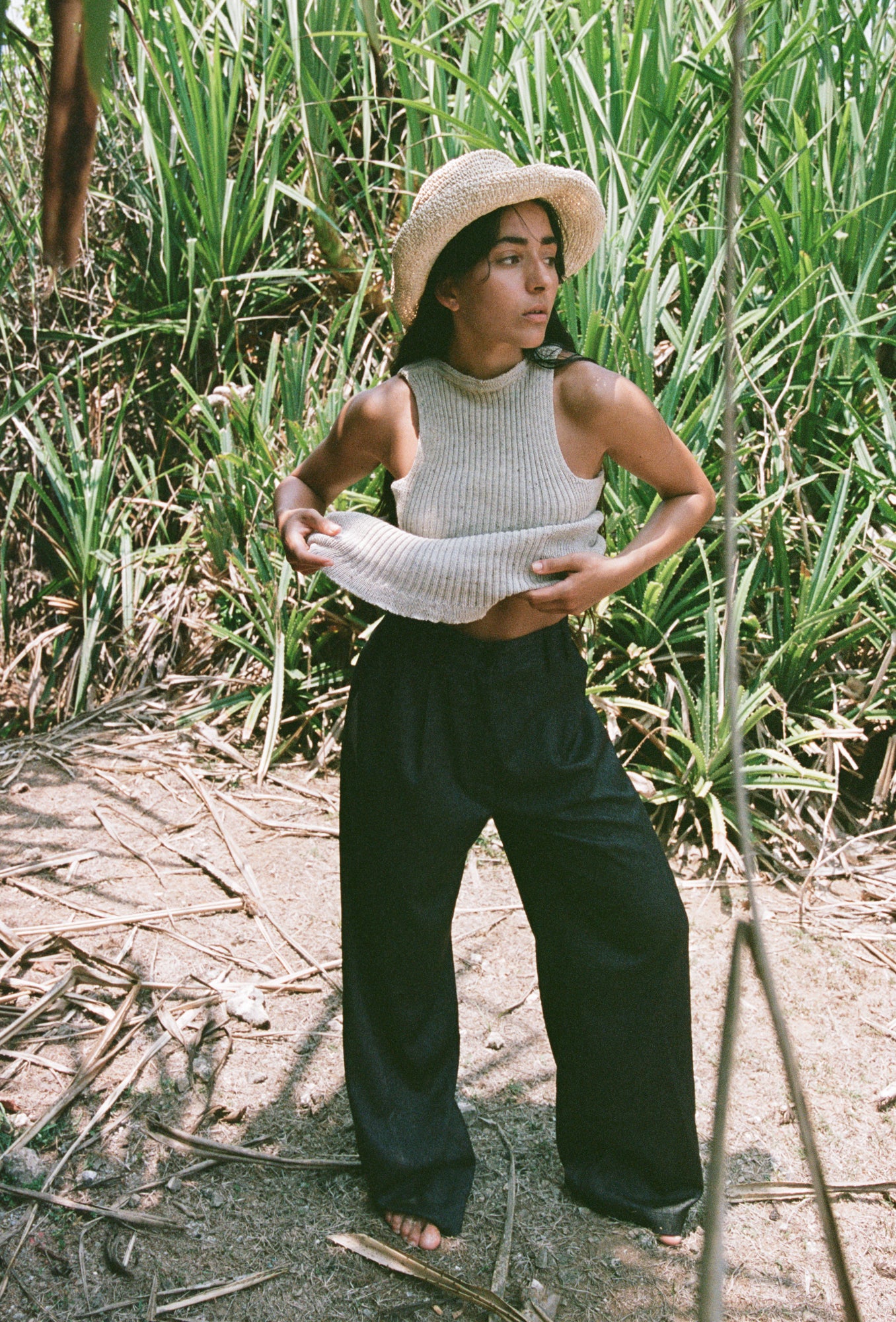 Jade linen knit