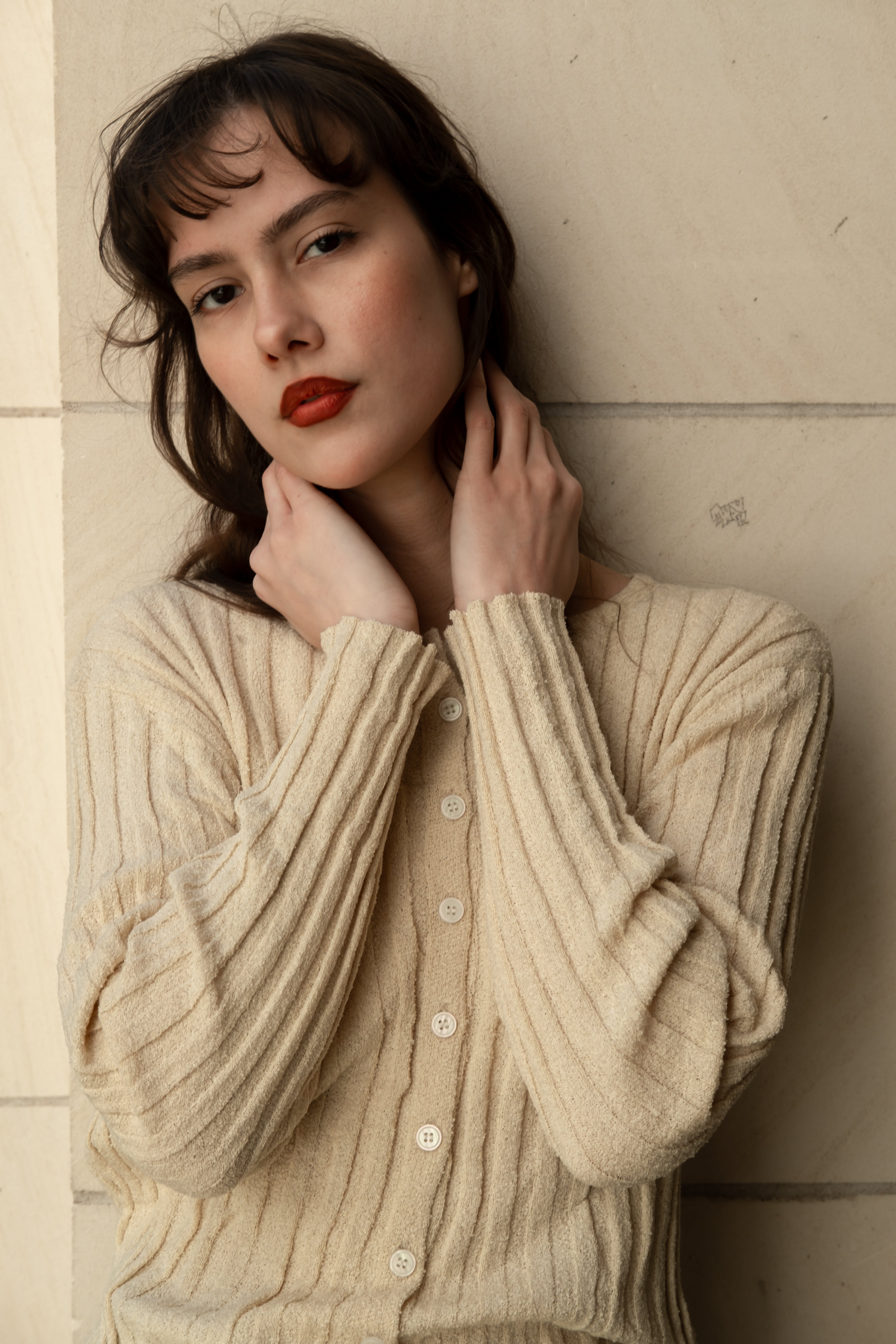 Ivy boucle Cardigan in ivory